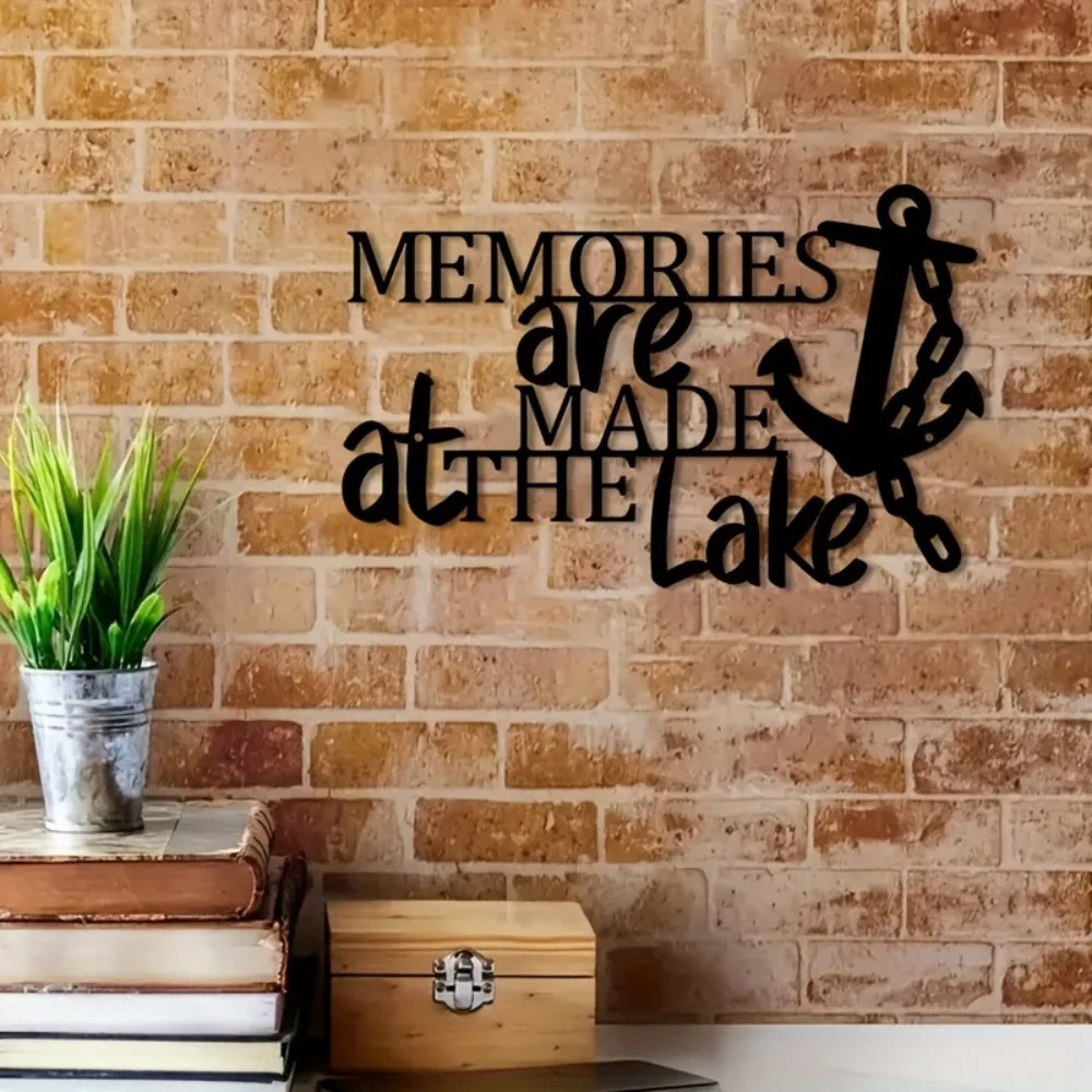 Home Decor Duck - لوحة جدارية معدنية بتصميم مرساة بحرية