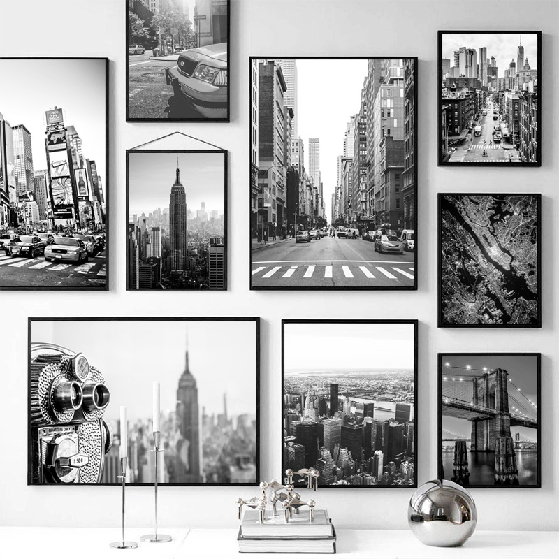 Geometric Wall Art - لوحة قماشية بدون إطار لمشهد مدينة
