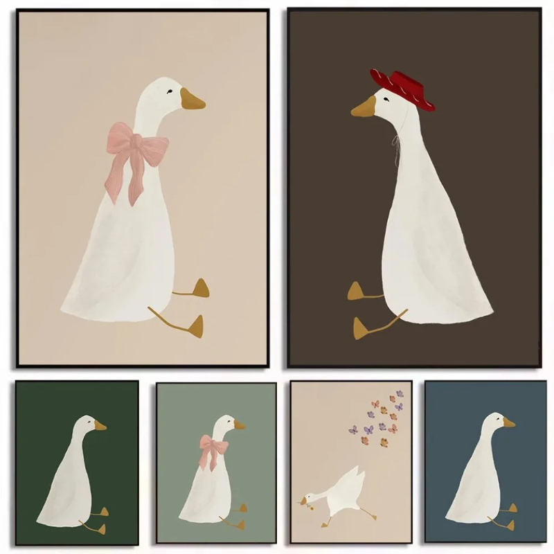 Home Decor Duck - الوردي القوس أوزة قبعة الأم بطة