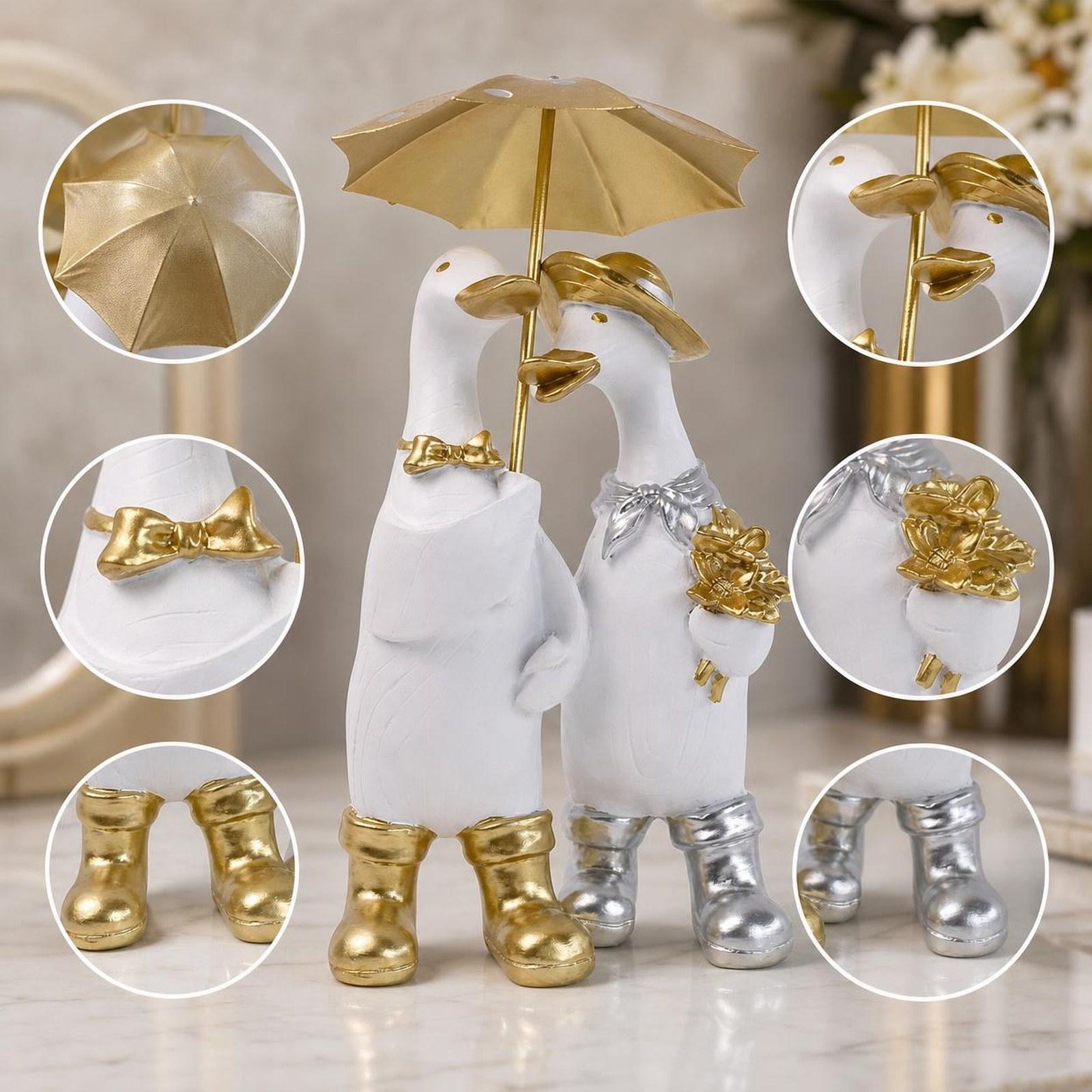 Home Decor Duck - تمثال بطة واقعي من الراتنج، زينة