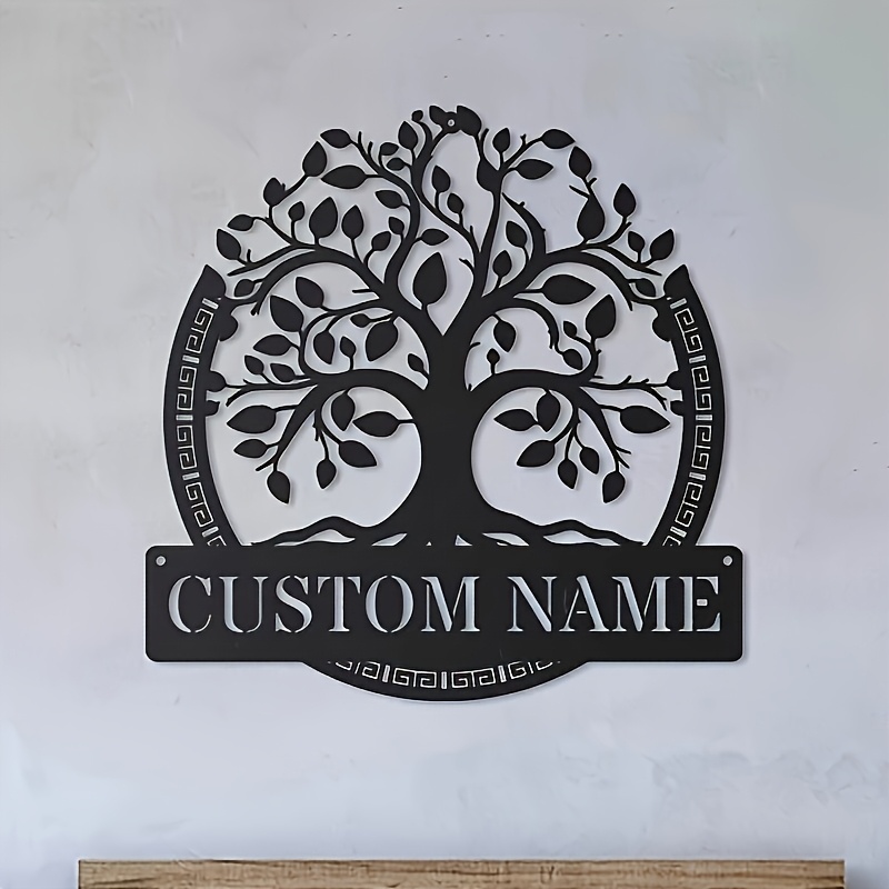 Geometric Wall Art - لوحة جدارية معدنية مخصصة لشجرة الحياة.