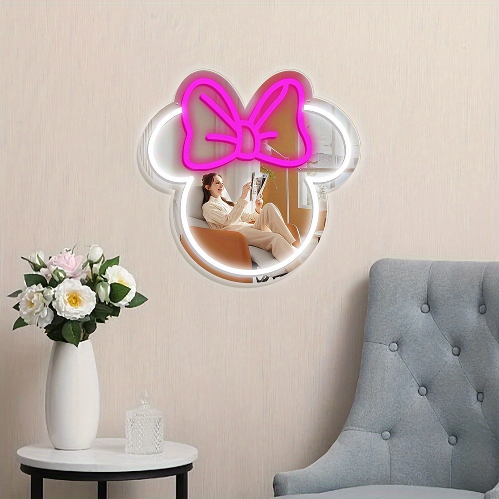 Home Decor Disney - لافتة نيون LED على شكل ميني
