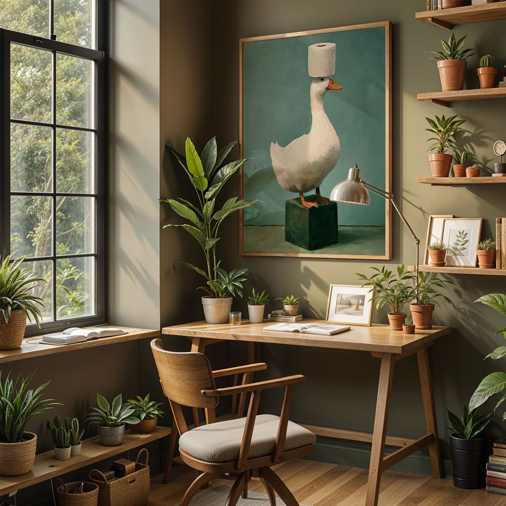 Home Decor Duck - لوحة زيتية تجريدية على قماش تصور