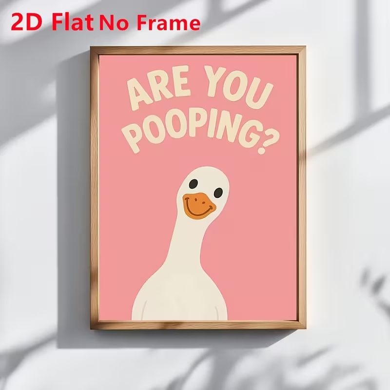 Home Decor Duck - لوحة فنية حديثة باللون الوردي مع