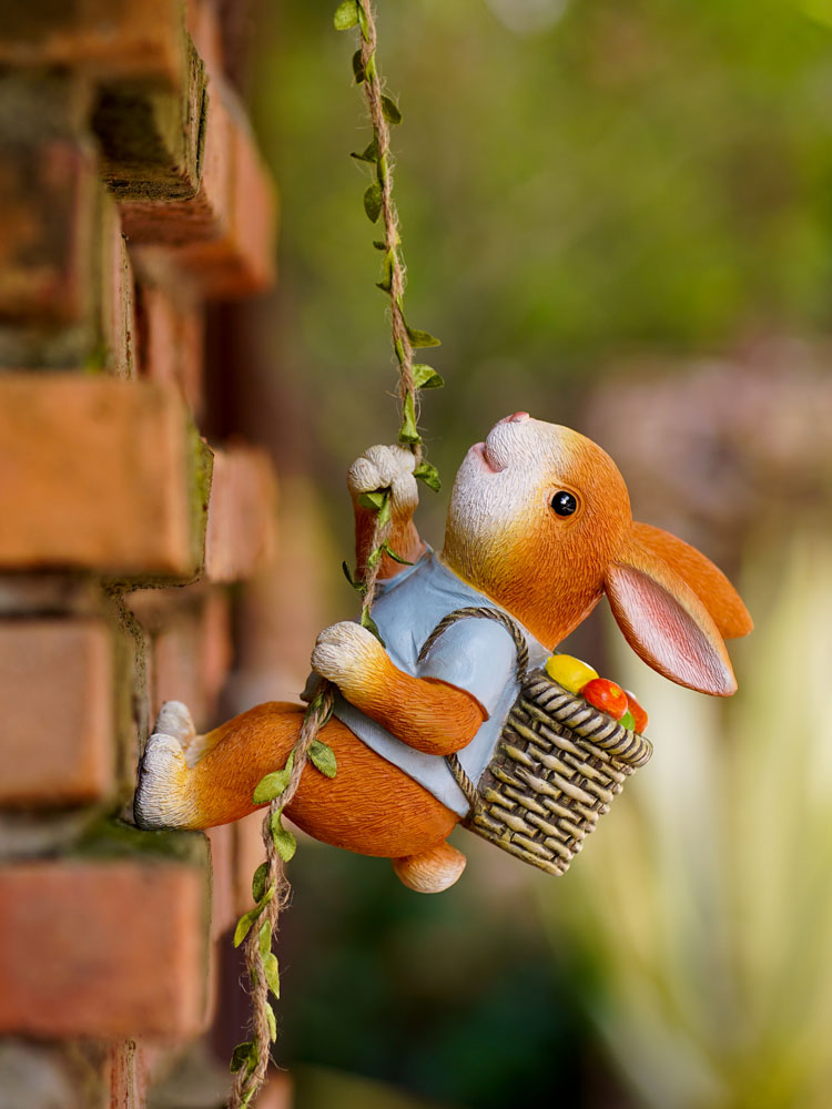 Home Decor Duck - جديد لطيف الراتنج أرنب تمثال تحمل