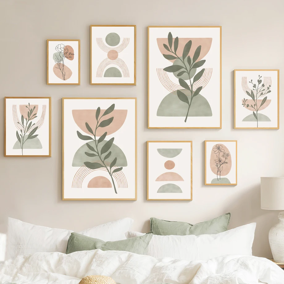 Geometric Wall Art - لوحة فنية جدارية تجريدية (بدون إطار)