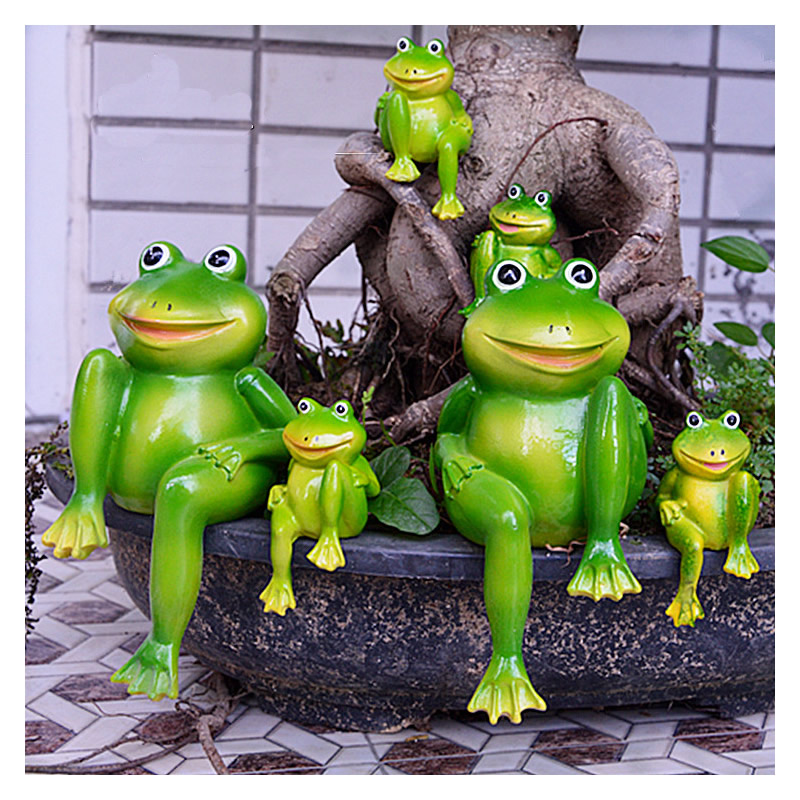 Home Decor Store - 2 قطعة/المجموعة لطيف الراتنج الجلوس الضفادع