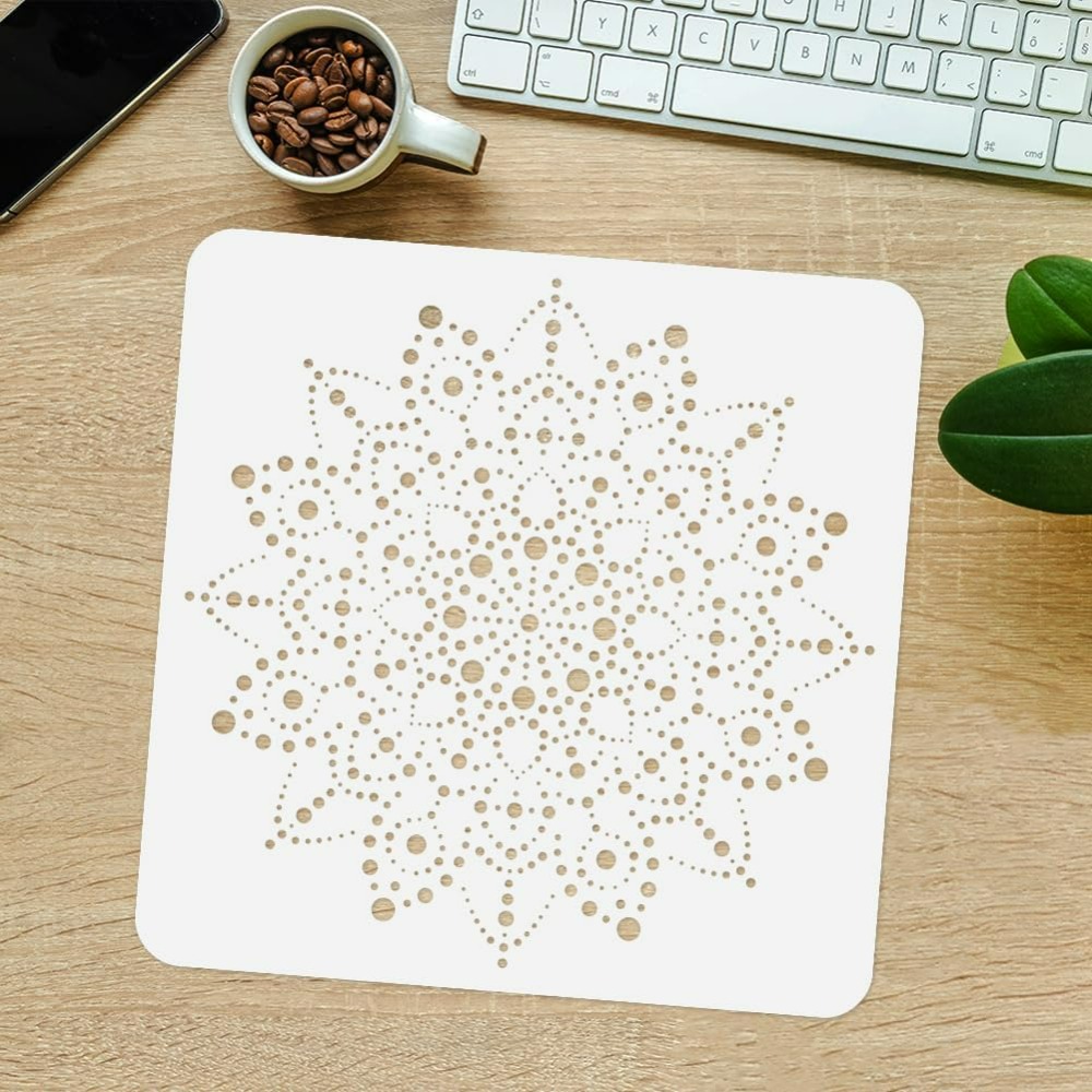 نقطة ماندالا قالب الاستنسل 11. - مراجعة X Home Decor وسعره