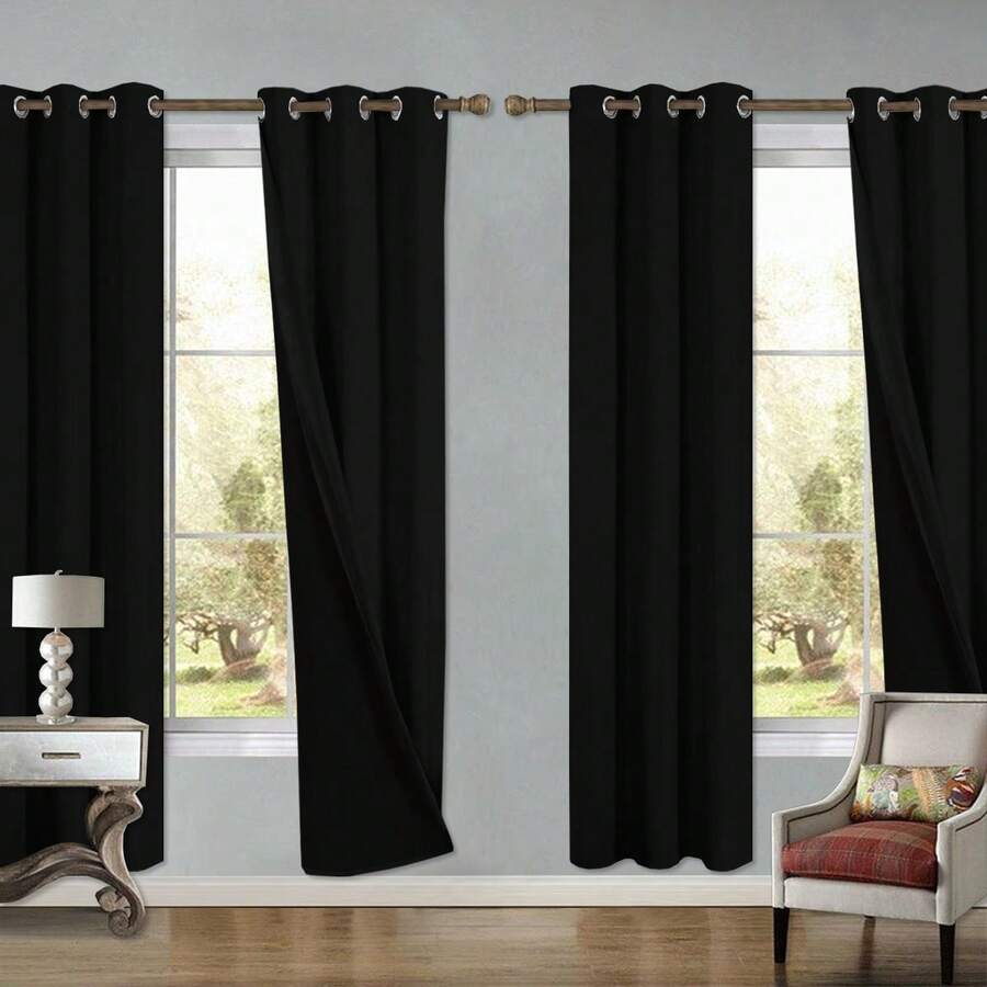 ستائر معتمة 100% من 4 ألواح مع - مراجعة Blackout Curtains وسعره