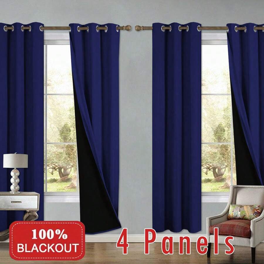 ستائر معتمة 100% من 4 ألواح مع - مراجعة Blackout Curtains وسعره