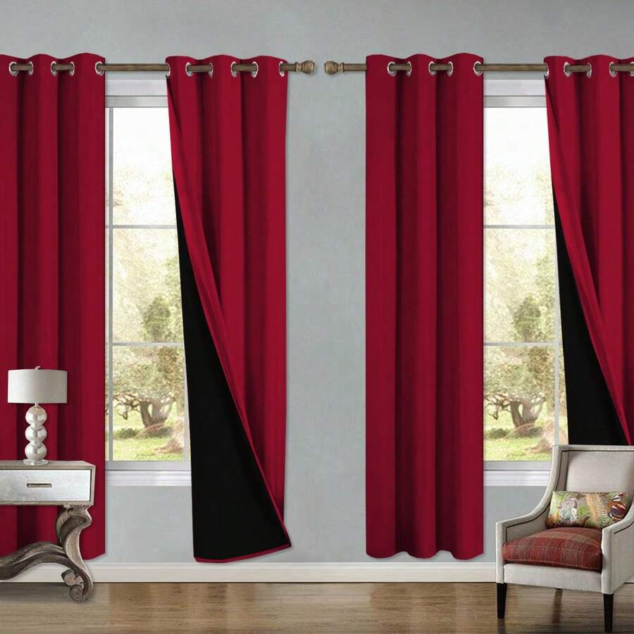 ستائر معتمة 100% من 4 ألواح مع - مراجعة Blackout Curtains وسعره
