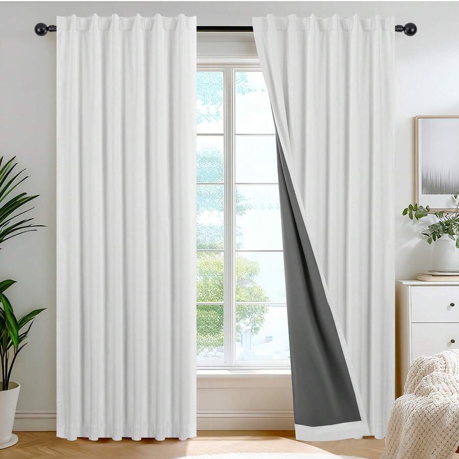 ستائر تعتيم من قطعتين بتصميم ش - مراجعة Blackout Curtains وسعره