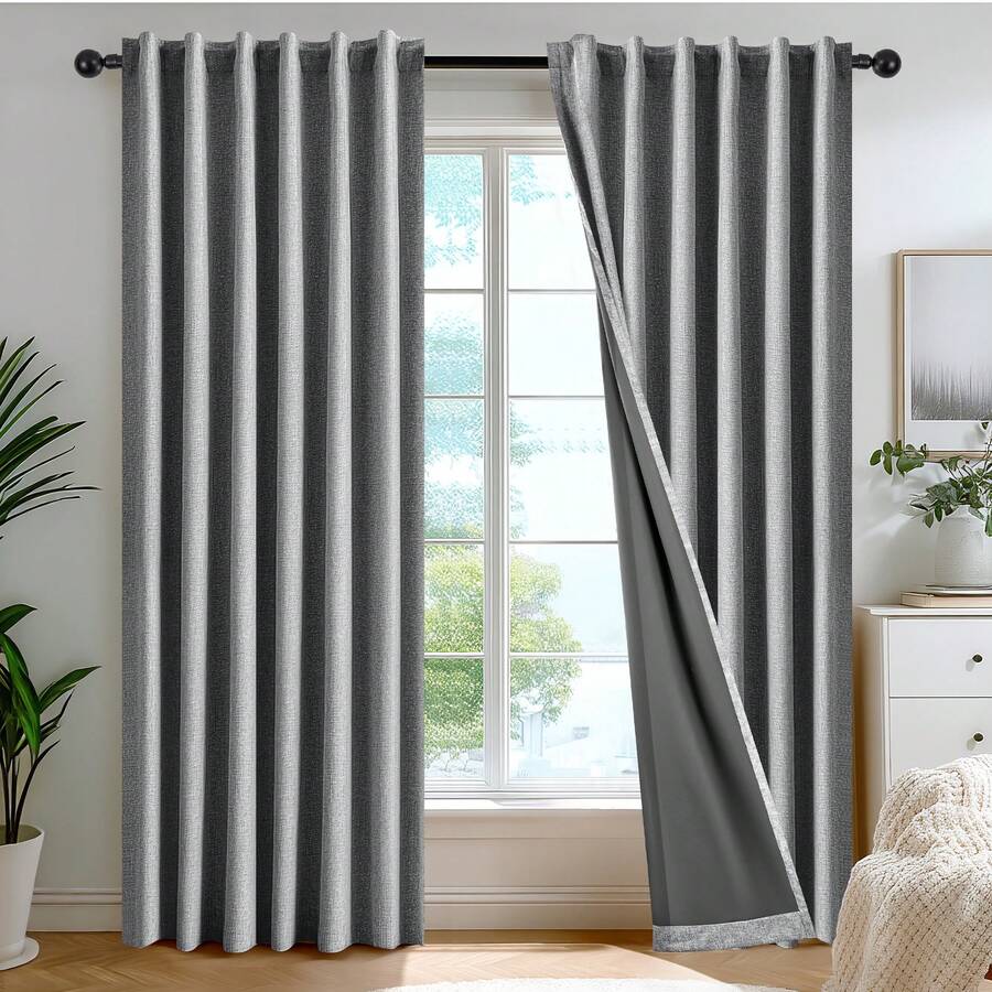 ستائر تعتيم من قطعتين بتصميم ش - مراجعة Blackout Curtains وسعره