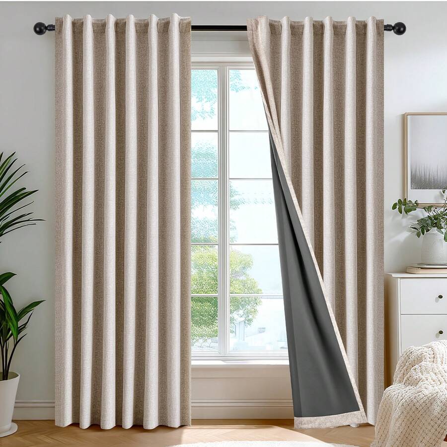 ستائر تعتيم من قطعتين بتصميم ش - مراجعة Blackout Curtains وسعره