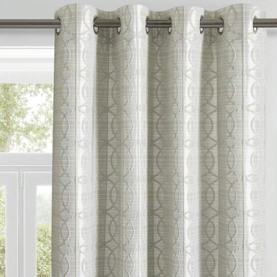 ستائر جاكار هندسية معتمة عازلة - مراجعة Blackout Curtains وسعره
