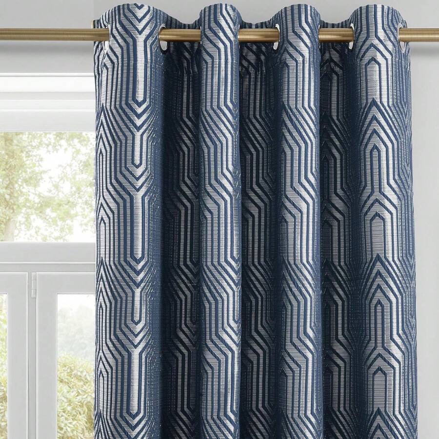 ستائر جاكار هندسية معتمة عازلة - مراجعة Blackout Curtains وسعره
