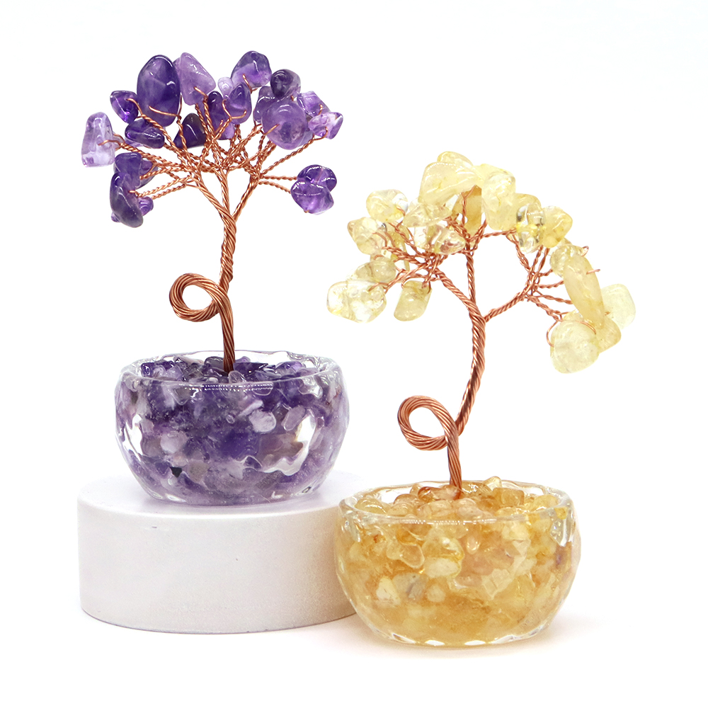 شجرة الحظ من الأحجار الكريمة ا - مراجعة Home Decor Glass وسعره