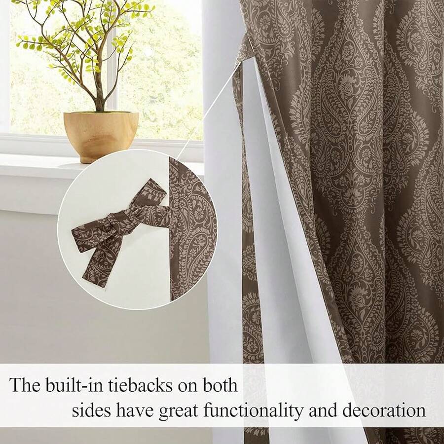 ستائر أومبري زرقاء بنمط دمشقي  - مراجعة Blackout Curtains وسعره