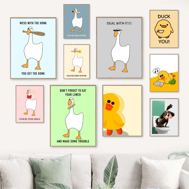 لوحة فنية مطبوعة بدون إطار بتص - مراجعة Home Decor Duck وسعره