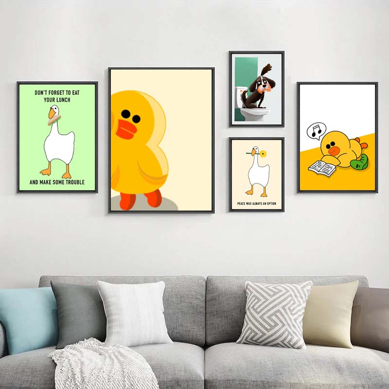 لوحة فنية مطبوعة بدون إطار بتص - مراجعة Home Decor Duck وسعره
